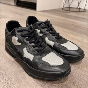 Filling Pieces Men’s Sneakers - Black and Off White Mesh